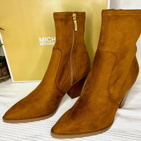 Michael Michael Kors,  Dover 100mm pointed-toe boots, Luggage, 7 - Picture 4 of 12